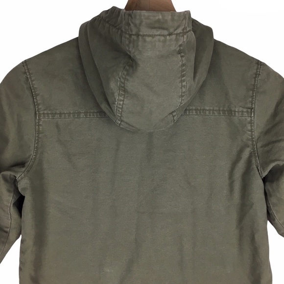 OLD NAVY Jacket Kid’s Olive Field Military Style Twill Sherpa Size Small 6-7 - Picture 6 of 15